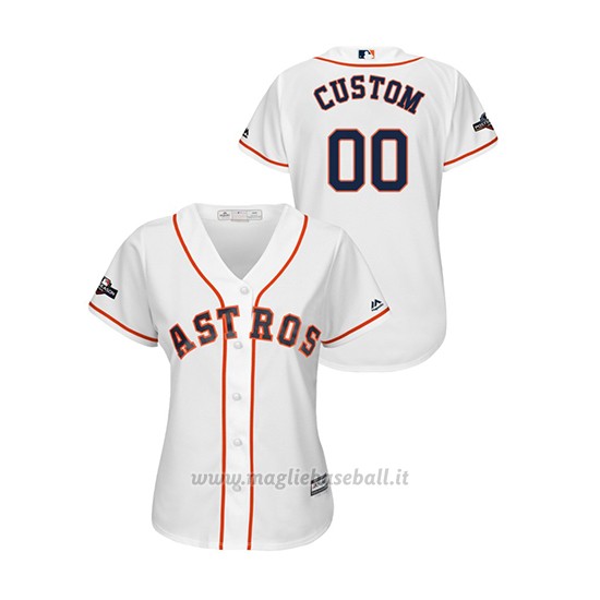 Maglia Baseball Donna Houston Astros Personalizzate 2019 Postseason Cool Base Bianco